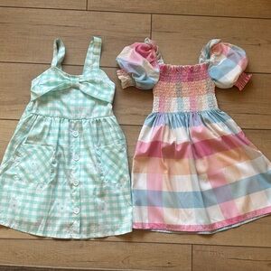 SHEIN Girls Pastel Plaid Dress bundle